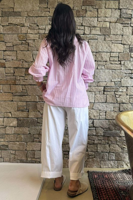 Nantucket Ruffle Blouse Soft Peony